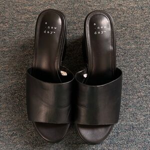 A New Day Womens Ricky Platform Heels with Memory Foam Insole Black size 6